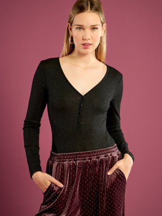 Body en maille pailletée