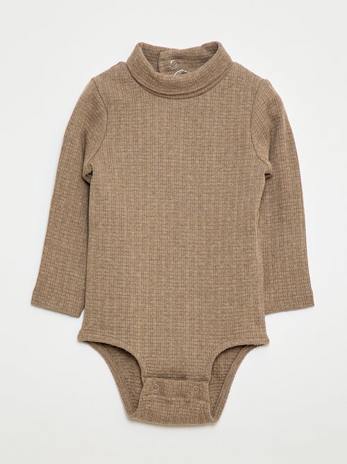 Body en maille pointelle avec col montant - Kiabi