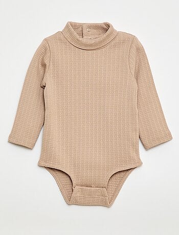 Body en maille pointelle avec col montant