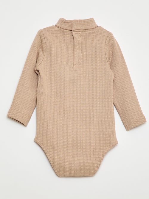 Body en maille pointelle avec col montant - Kiabi