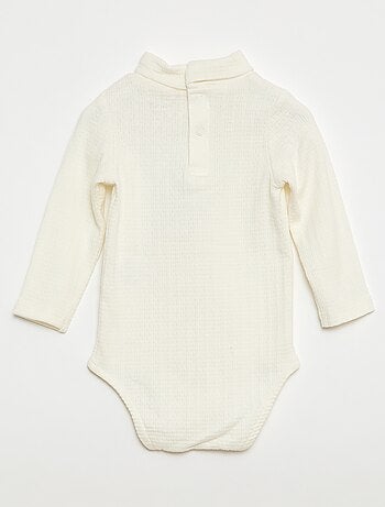 Body en maille pointelle avec col montant