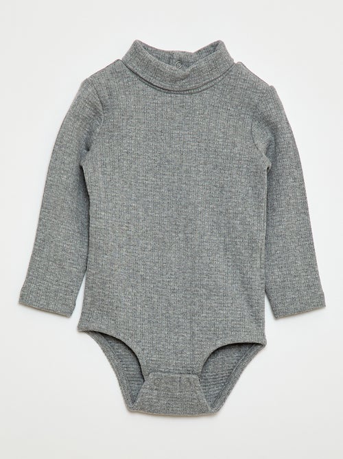 Body en maille pointelle avec col montant - Kiabi