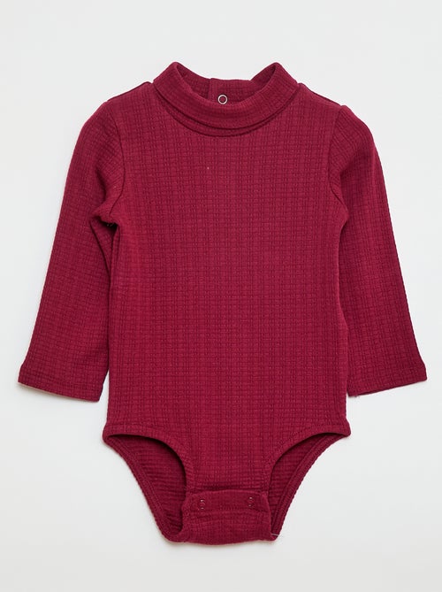 Body en maille pointelle avec col montant - Kiabi