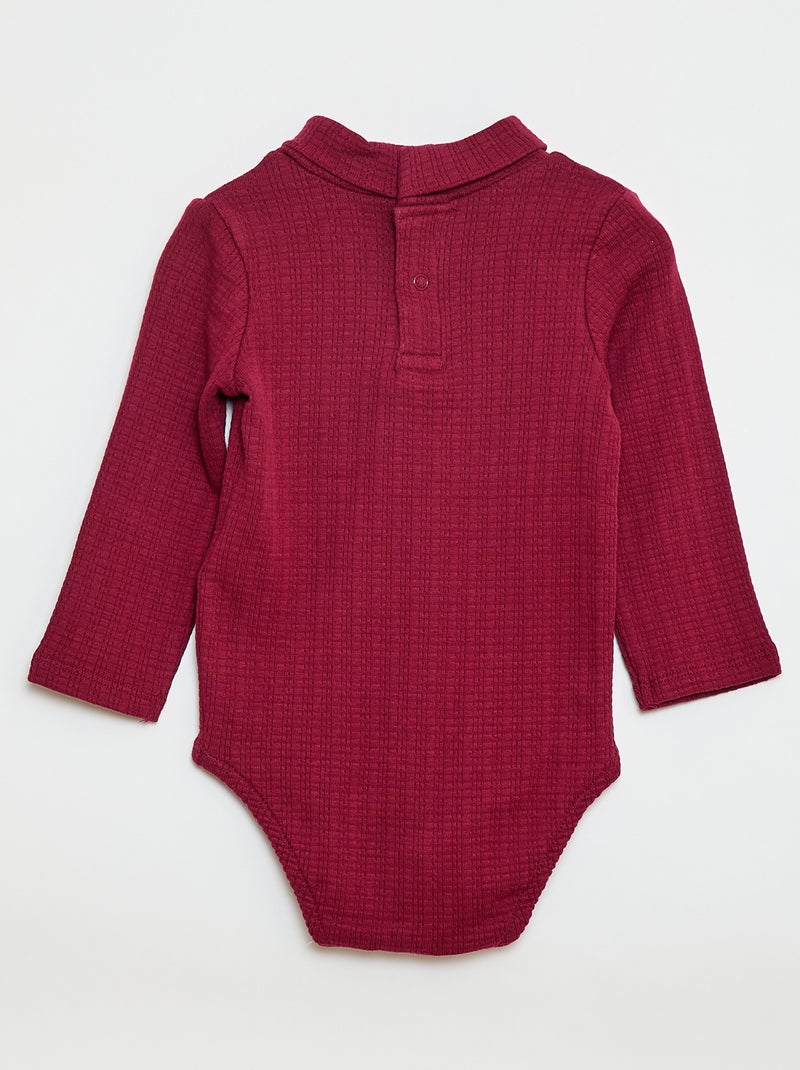 Body en maille pointelle avec col montant Rouge - Kiabi