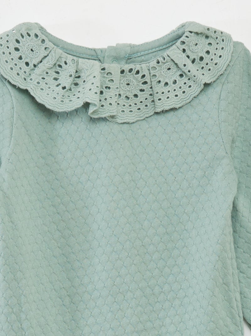 Body en maille popcorn Vert - Kiabi