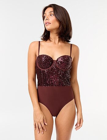 Body en microfibre et sequins