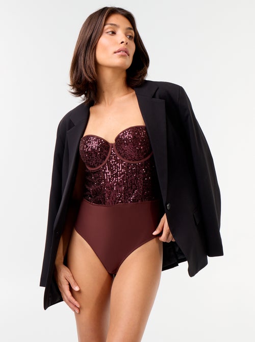 Body en microfibre et sequins - Kiabi