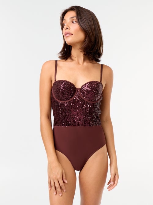 Body en microfibre et sequins - Kiabi
