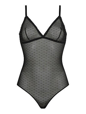 Body en tulle à pois en lurex Shiny Mesh