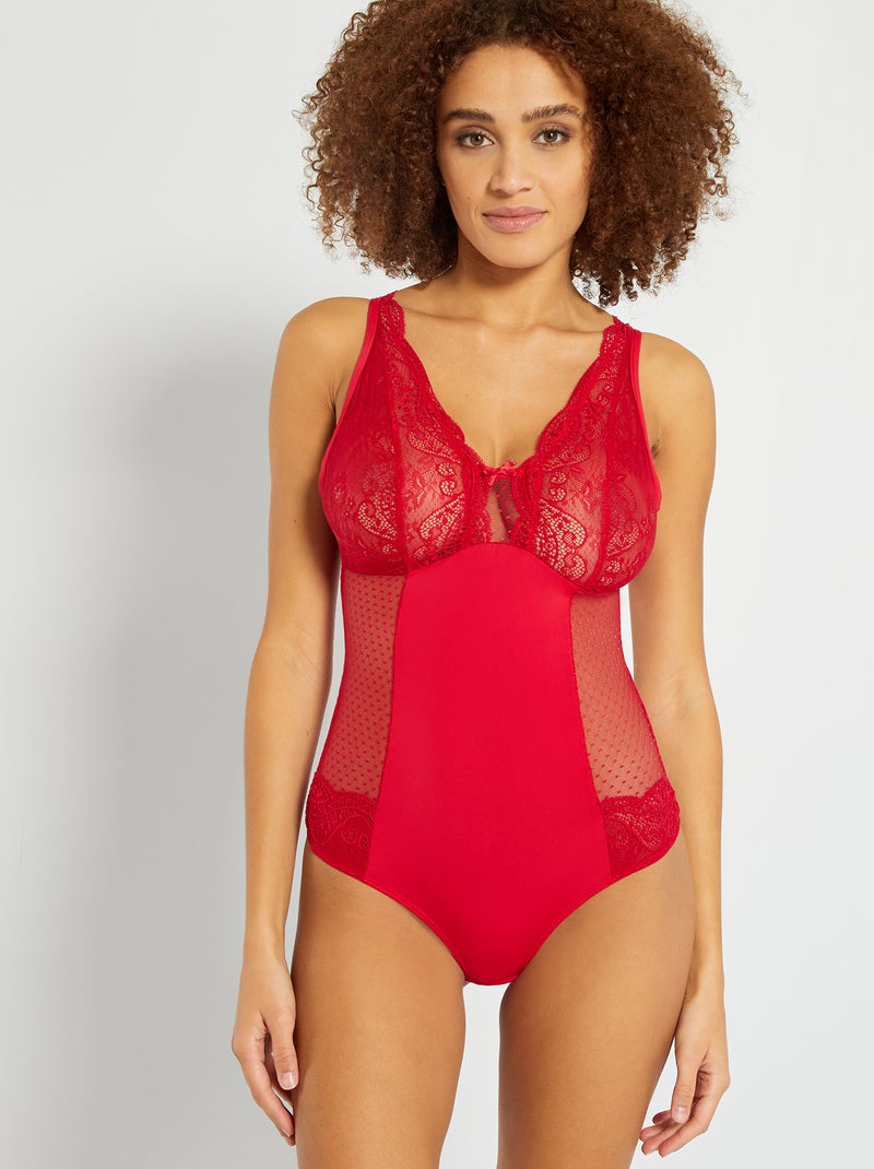 Body 'Envie de Lingerie' rouge - Kiabi