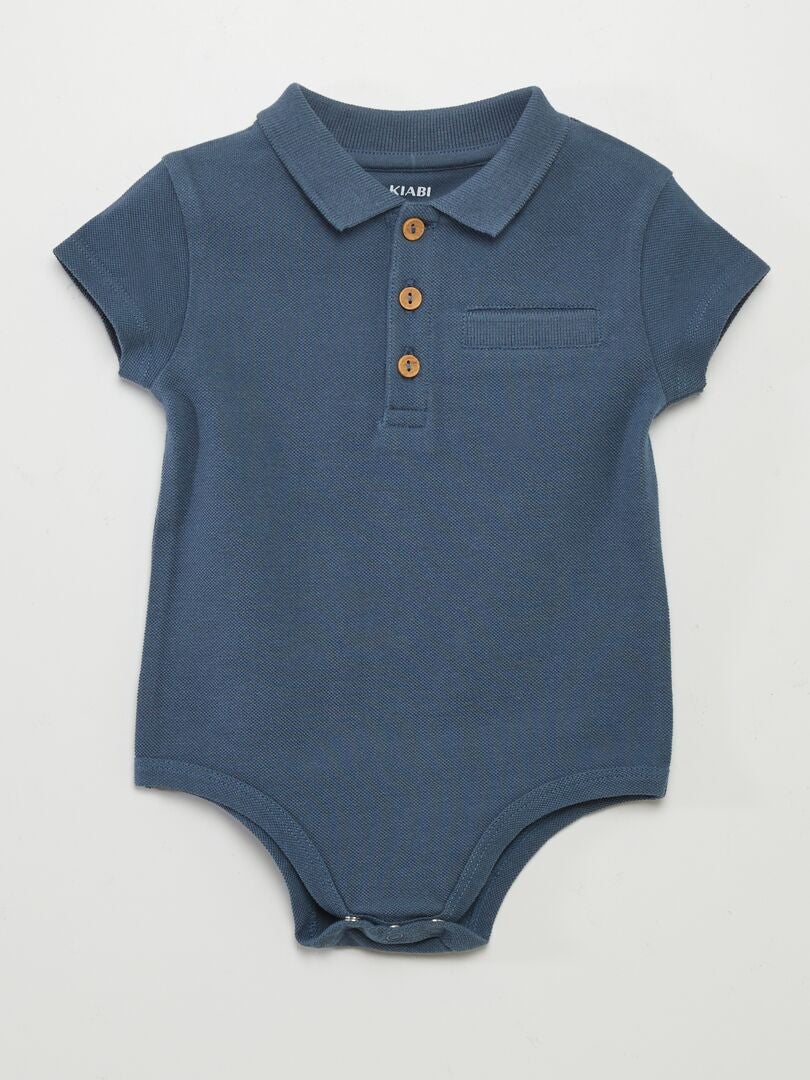 Body esprit polo Bleu - Kiabi