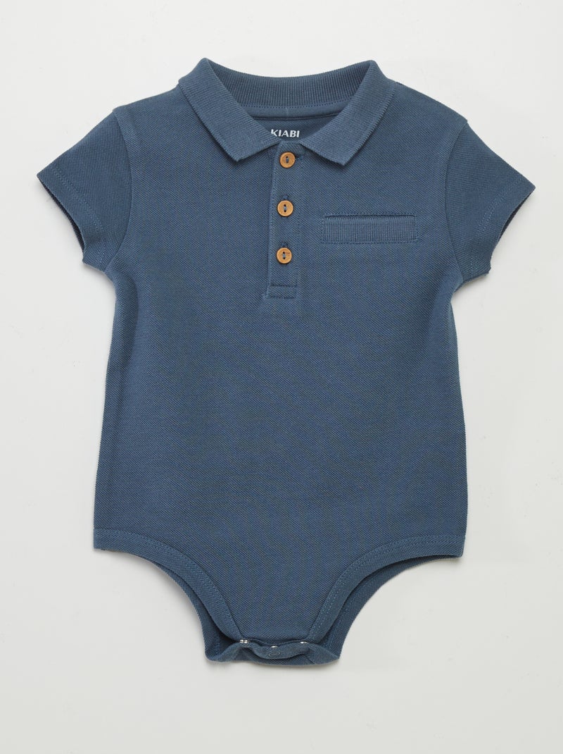 Body esprit polo Bleu - Kiabi