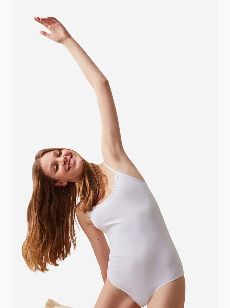 Body femme à fines bretelles penti Blanc - Kiabi
