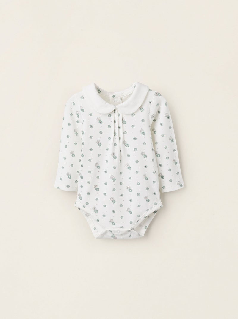 Body Floral avec Col Peter Pan Blanc - Kiabi