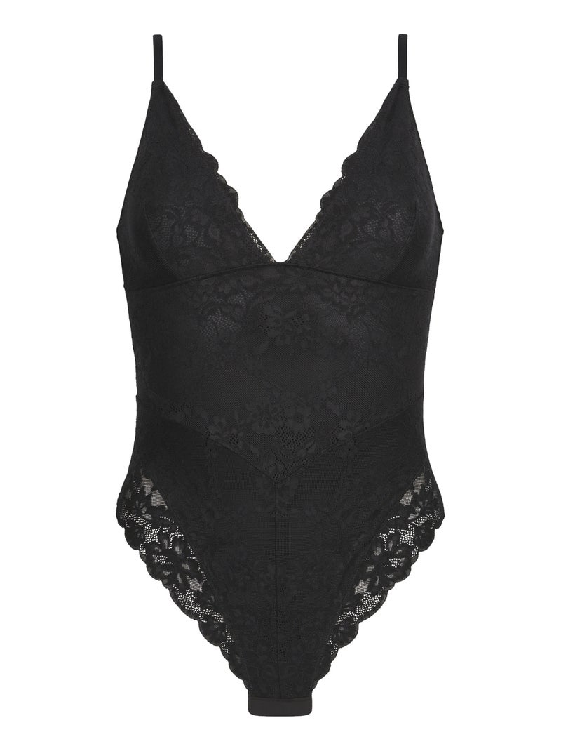 Body gainant déclicat en dentelle Silhouette Noir - Kiabi