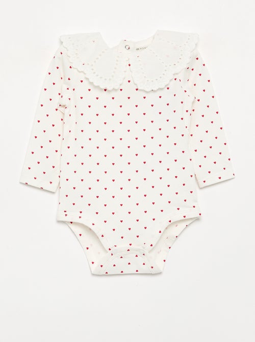 Body imprimé avec col claudine en broderie anglaise - Kiabi Body imprimé avec col claudine en broderie anglaise - Kiabi