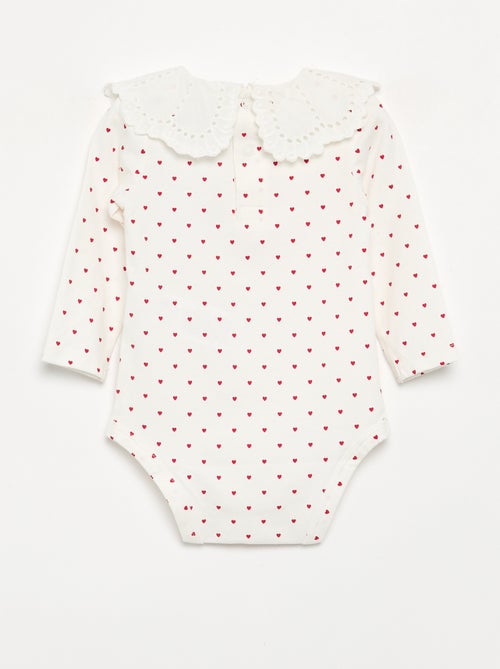 Body imprimé avec col claudine en broderie anglaise - Kiabi Body imprimé avec col claudine en broderie anglaise - Kiabi