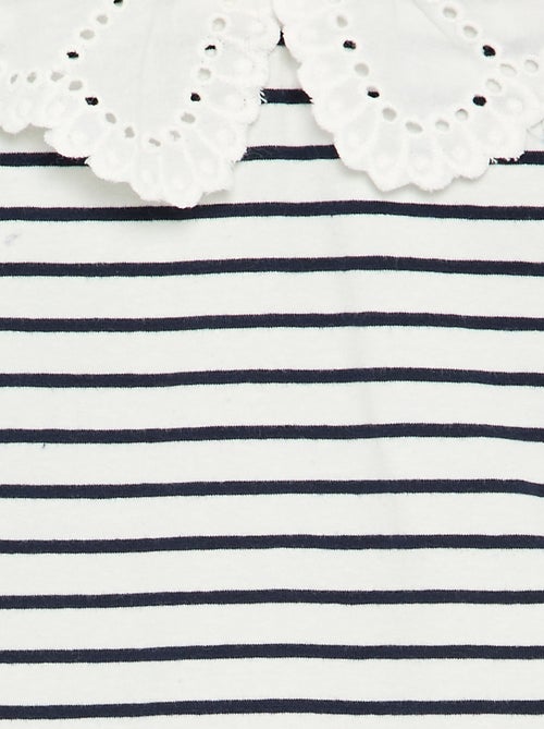 Body imprimé avec col claudine en broderie anglaise - Kiabi