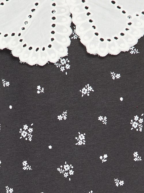 Body imprimé avec col claudine en broderie anglaise - Kiabi
