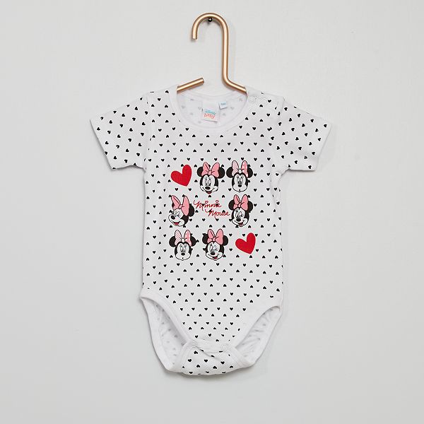 Body Imprime Minnie De Disney Bebe Fille Blanc Kiabi 5 00