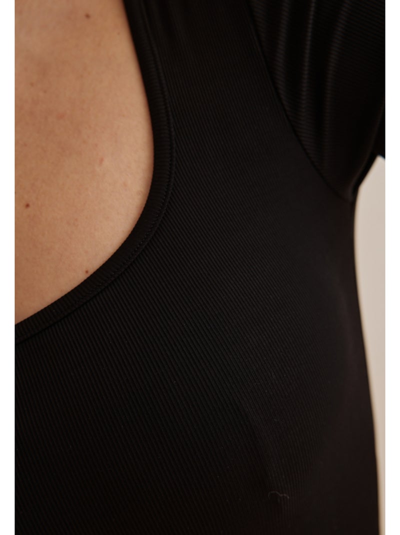 Body manches courtes à brassière intégrée Lou Noir - Kiabi