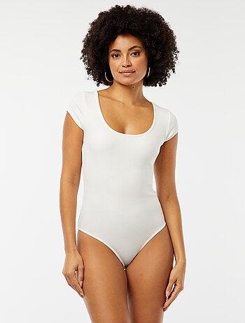 Body manches courtes côtelé