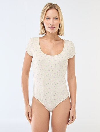 Body manches courtes côtelé