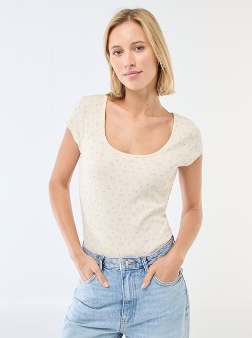 Body manches courtes côtelé - Kiabi