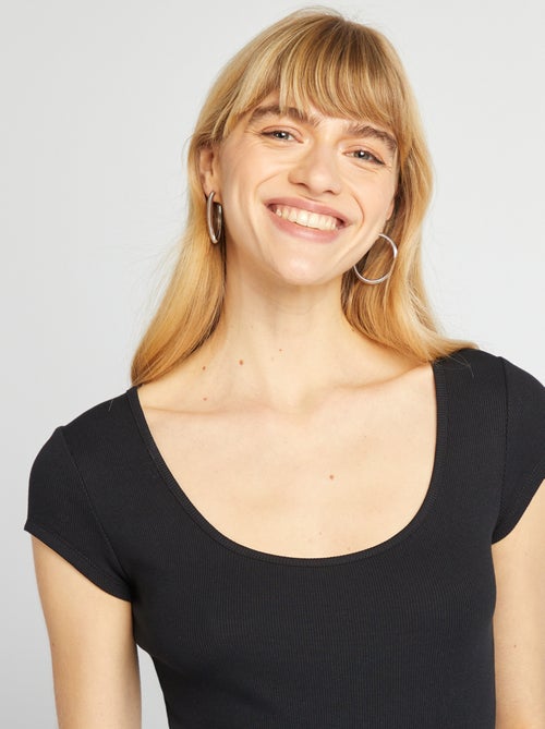 Body manches courtes côtelé - Kiabi