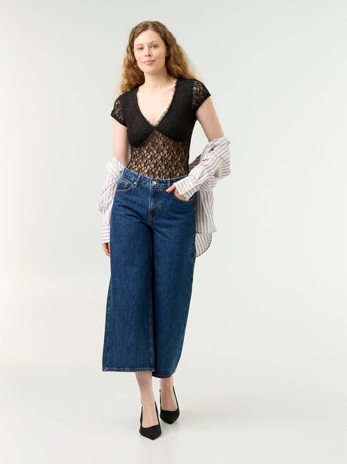 Body manches courtes en dentelle - Kiabi