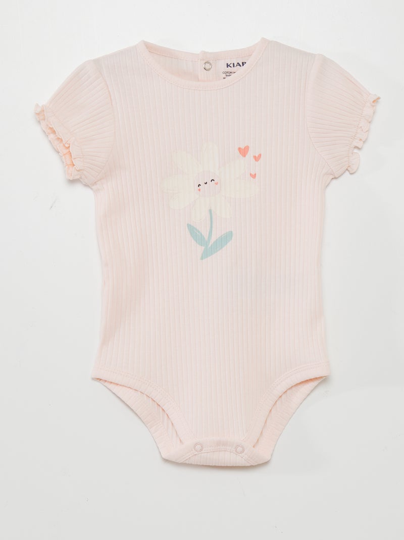 Body manches courtes Rose - Kiabi