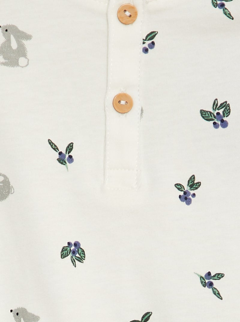 Body manches longues à motif Blanc - Kiabi