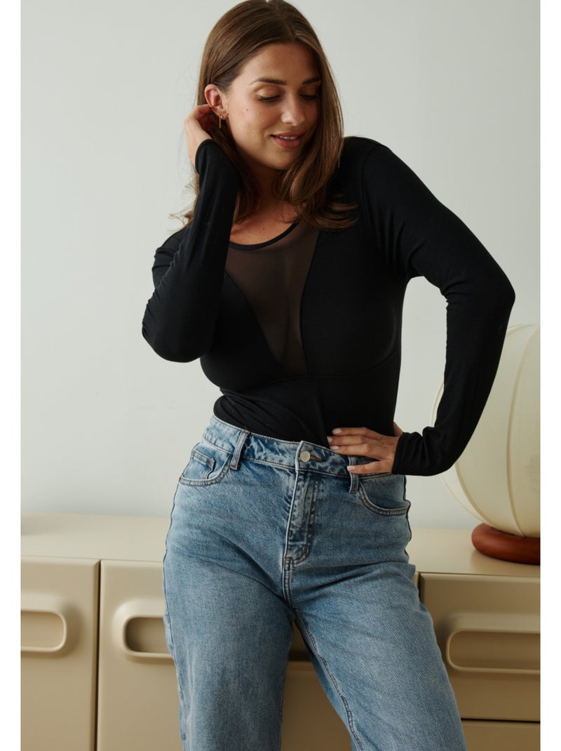 Body manches longues anouk Noir - Kiabi