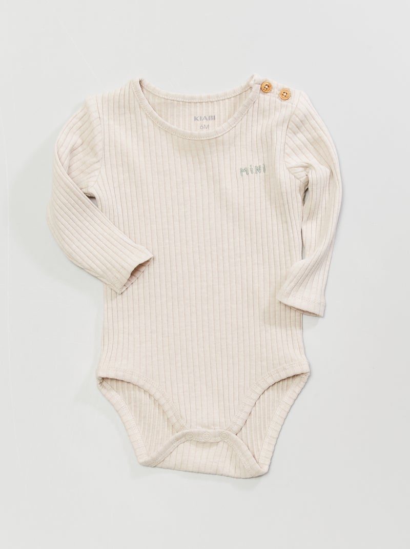 Body manches longues Beige - Kiabi