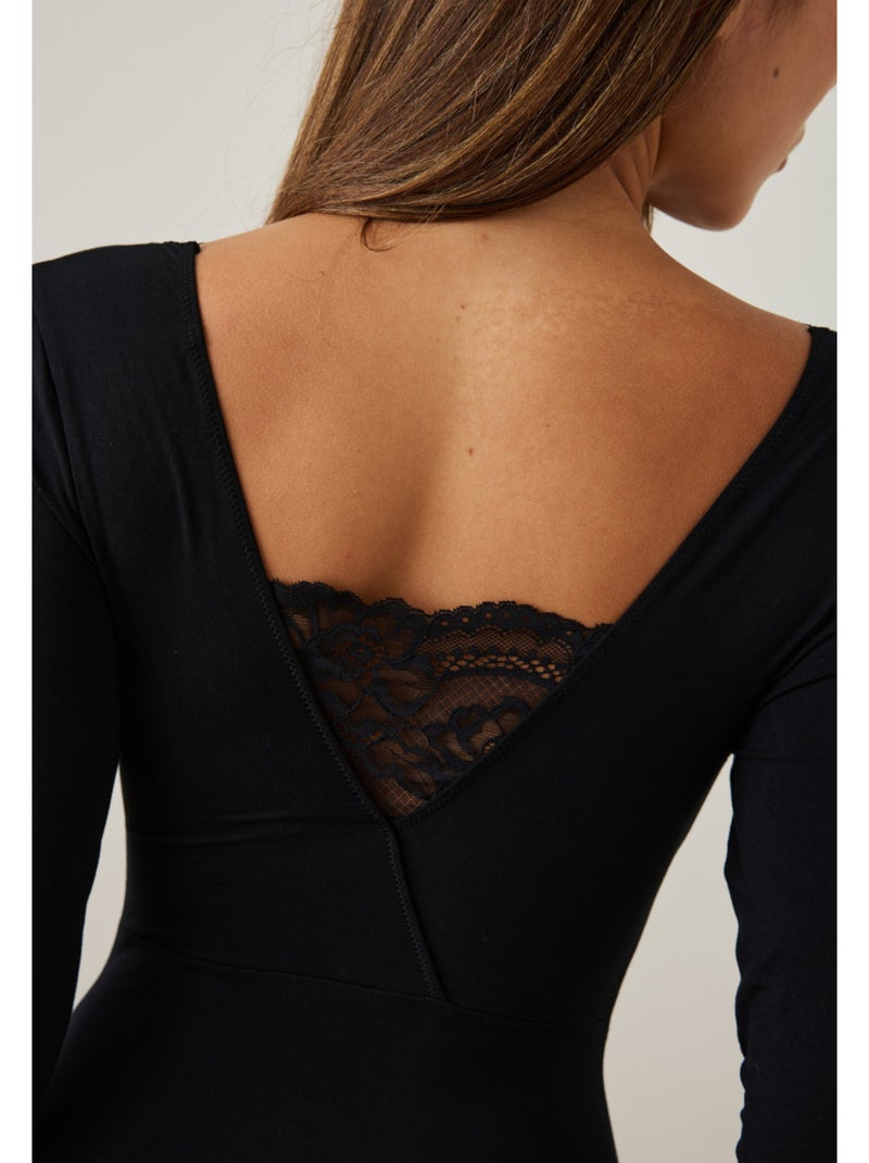 Body manches longues camille Noir - Kiabi