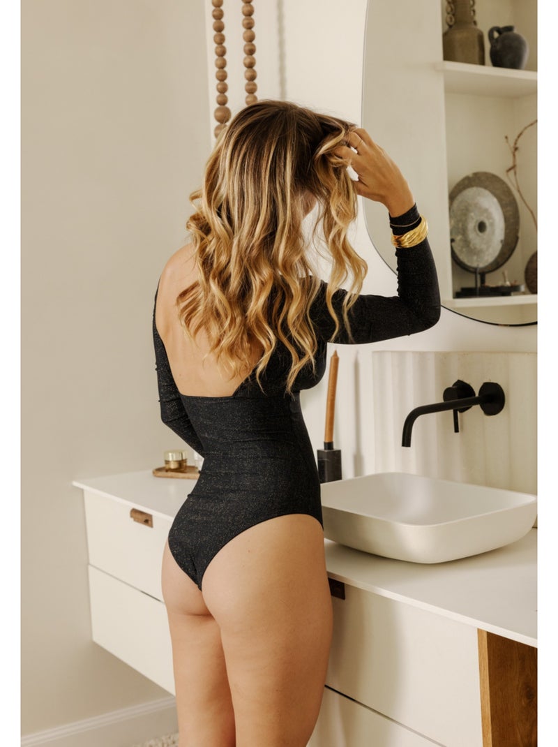 Body manches longues Craquante Noir - Kiabi