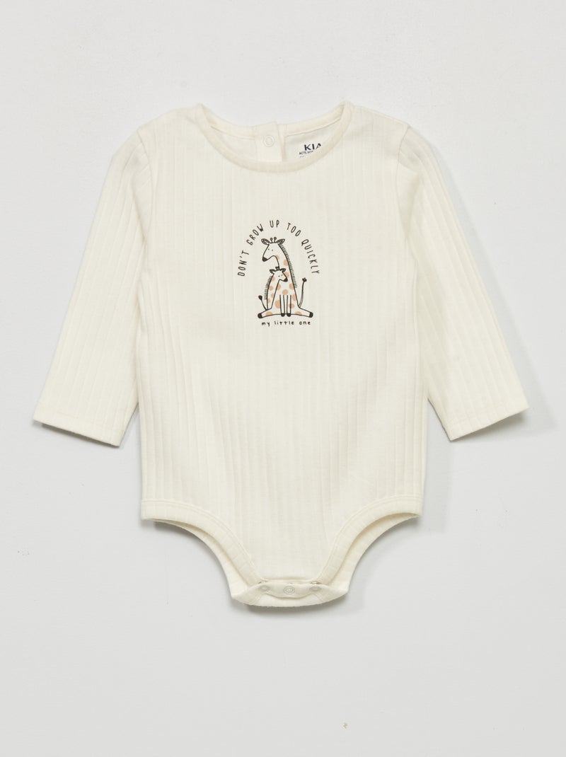 Body manches longues Ecru - Kiabi
