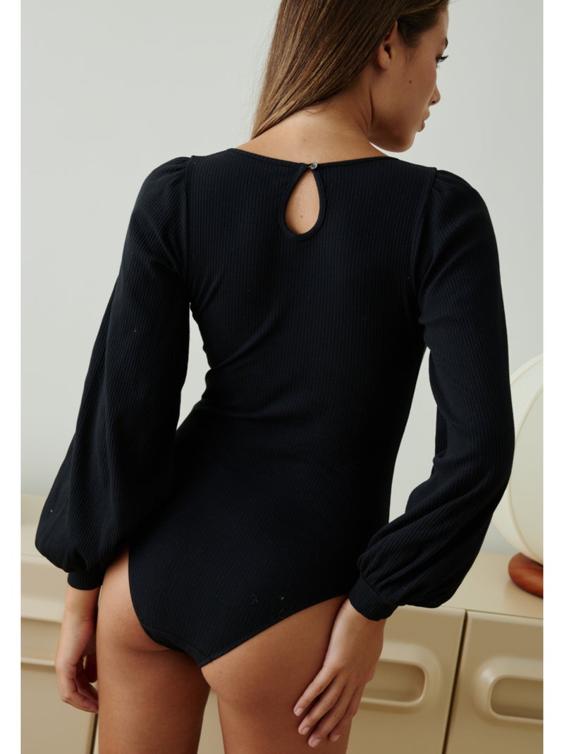 Body manches longues esmée Noir - Kiabi