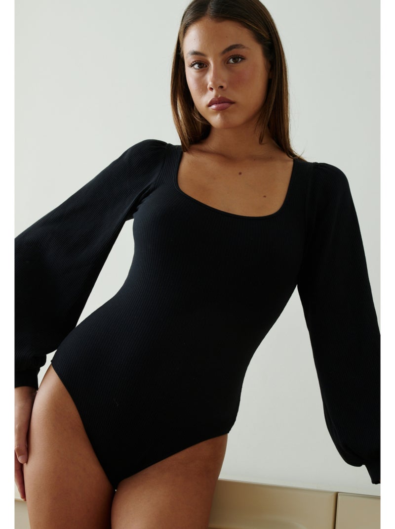 Body manches longues esmée Noir - Kiabi