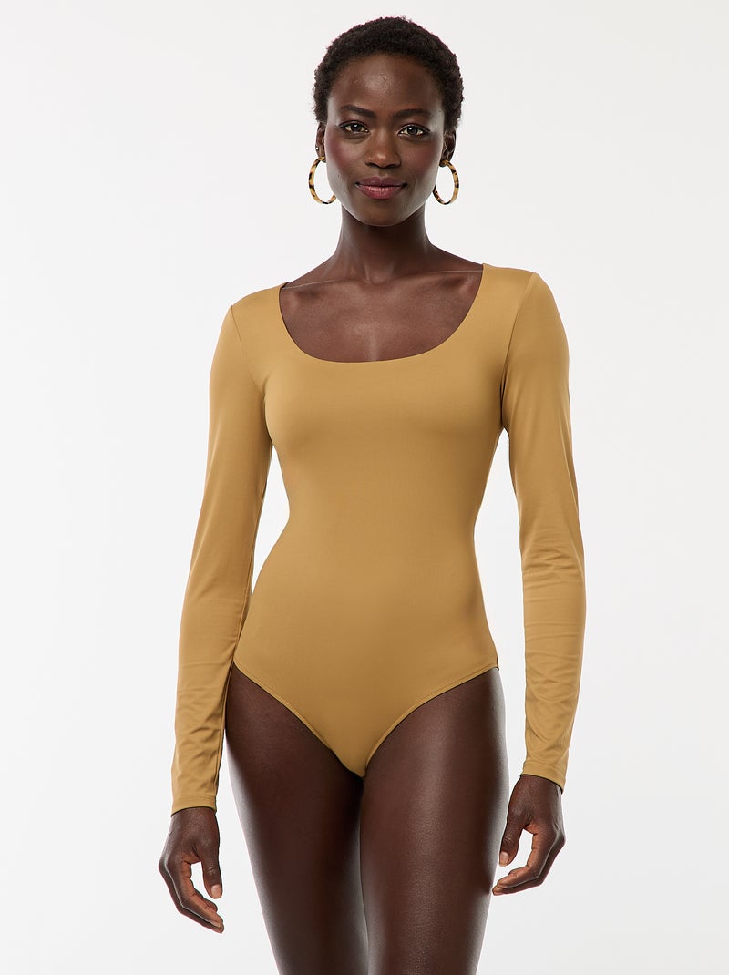 Body manches longues et col rond Jaune - Kiabi