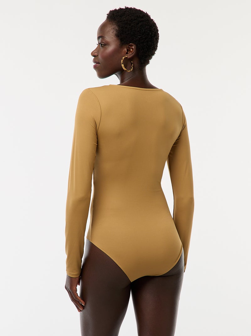 Body manches longues et col rond Jaune - Kiabi