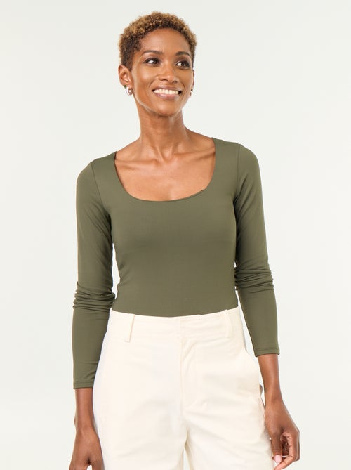 Body manches longues et col rond - Kiabi Body manches longues et col rond - Kiabi