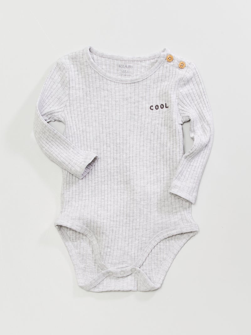 Body manches longues Gris - Kiabi