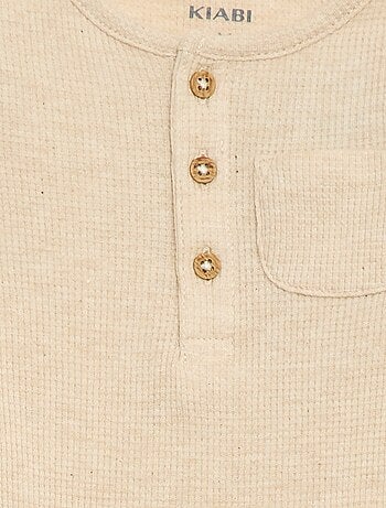 Body manches longues maille gaufrée