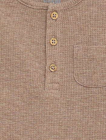 Body manches longues maille gaufrée