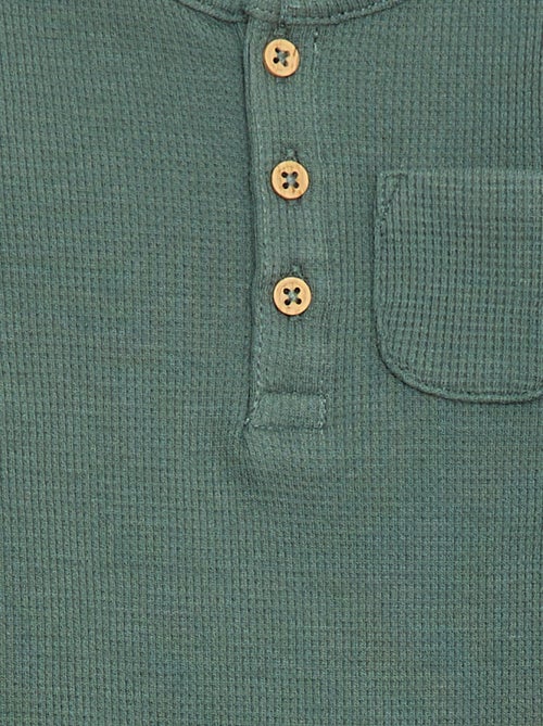 Body manches longues maille gaufrée - Kiabi