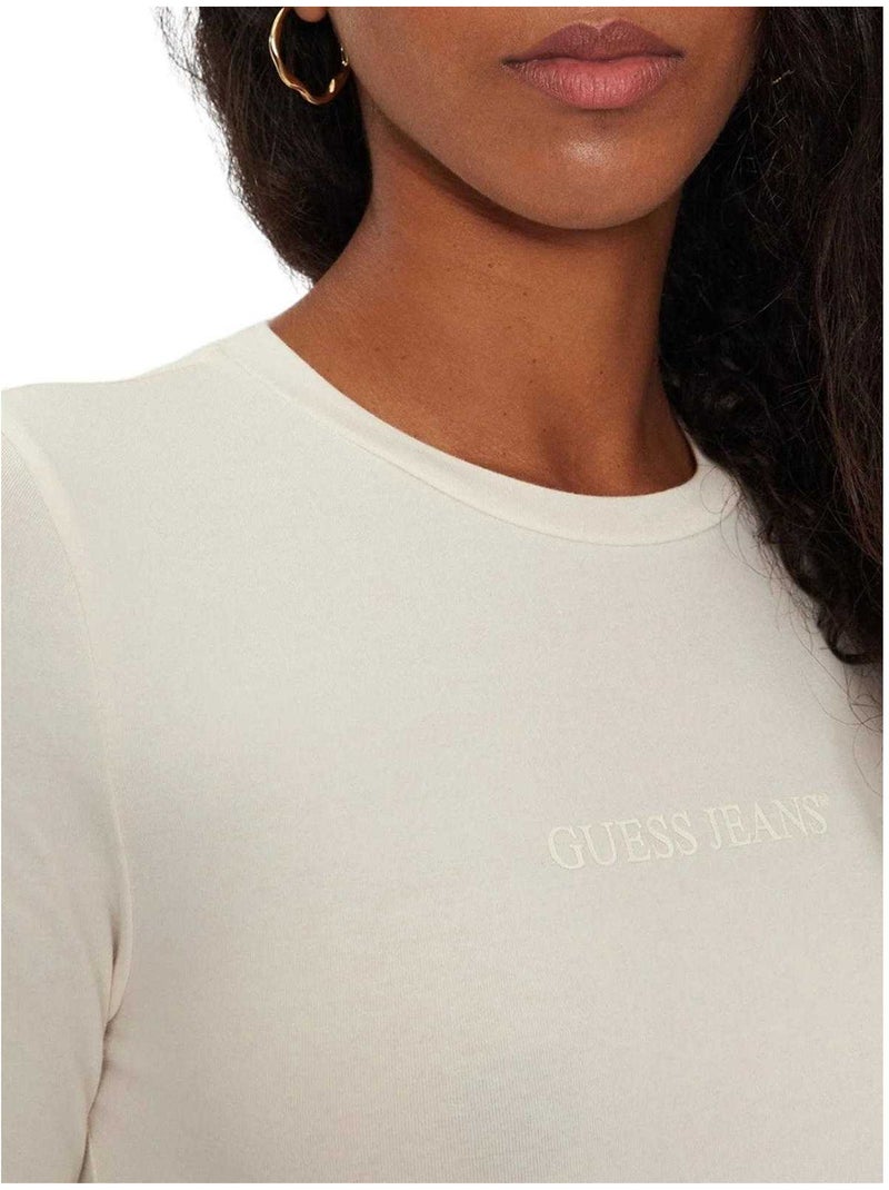 Body manches longues motif/style logo jeans - guess Blanc - Kiabi