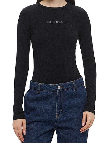 Body manches longues motif/style logo jeans - guess