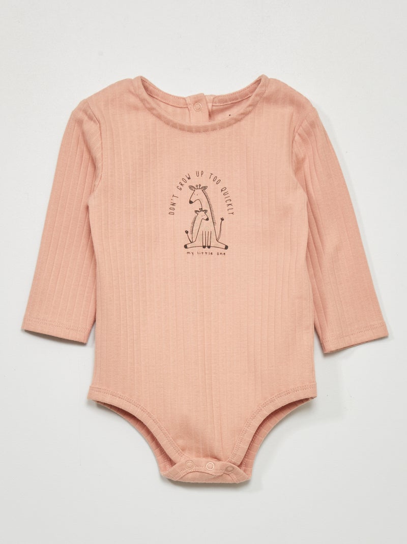 Body manches longues Rose - Kiabi