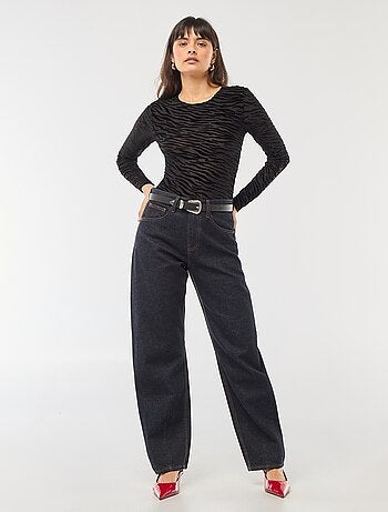 Body manches longues transparent flock zebre